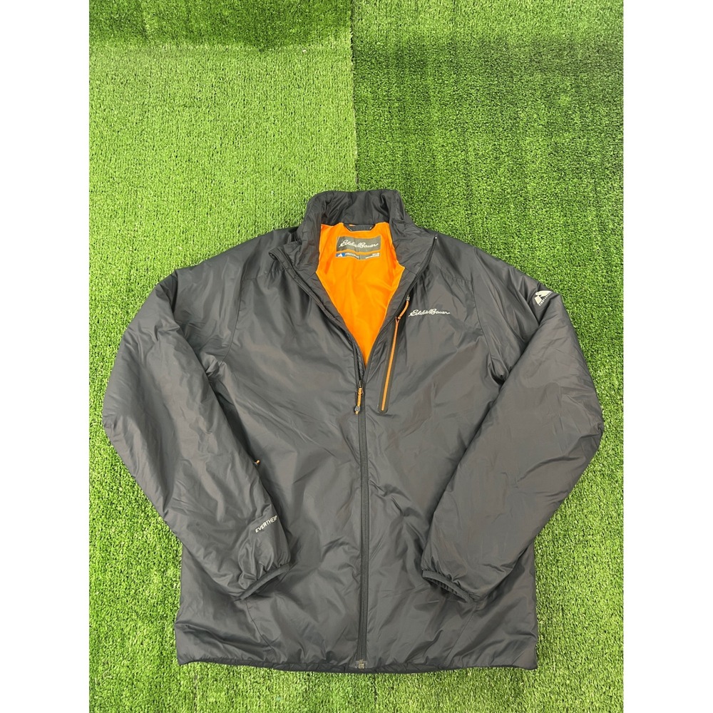 Eddie Bauer First Ascent Evertherm Down Jacket Mens MD Dark Grey Full Zip Puffer